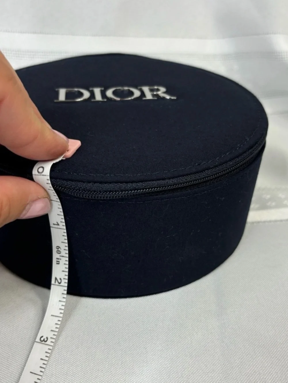 Christian Dior Black Round Zipper Cosmetic Storage NIP